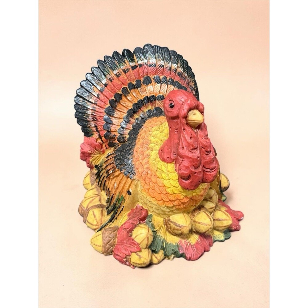 Thanksgiving Holiday Turkey Decor Harvest Collection 8.5” Tall Centerpiece